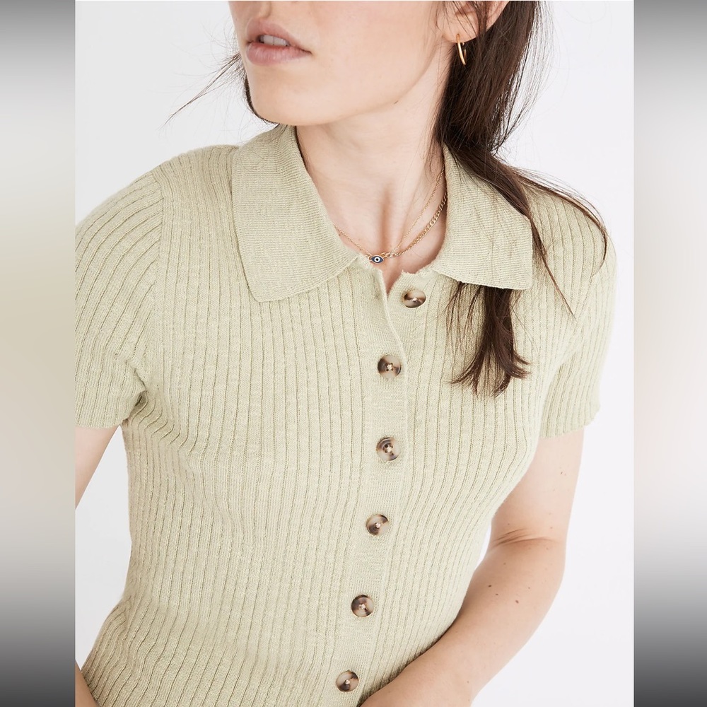 Madewell Barbrook Button Front Sweater Polo